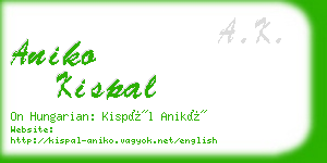 aniko kispal business card